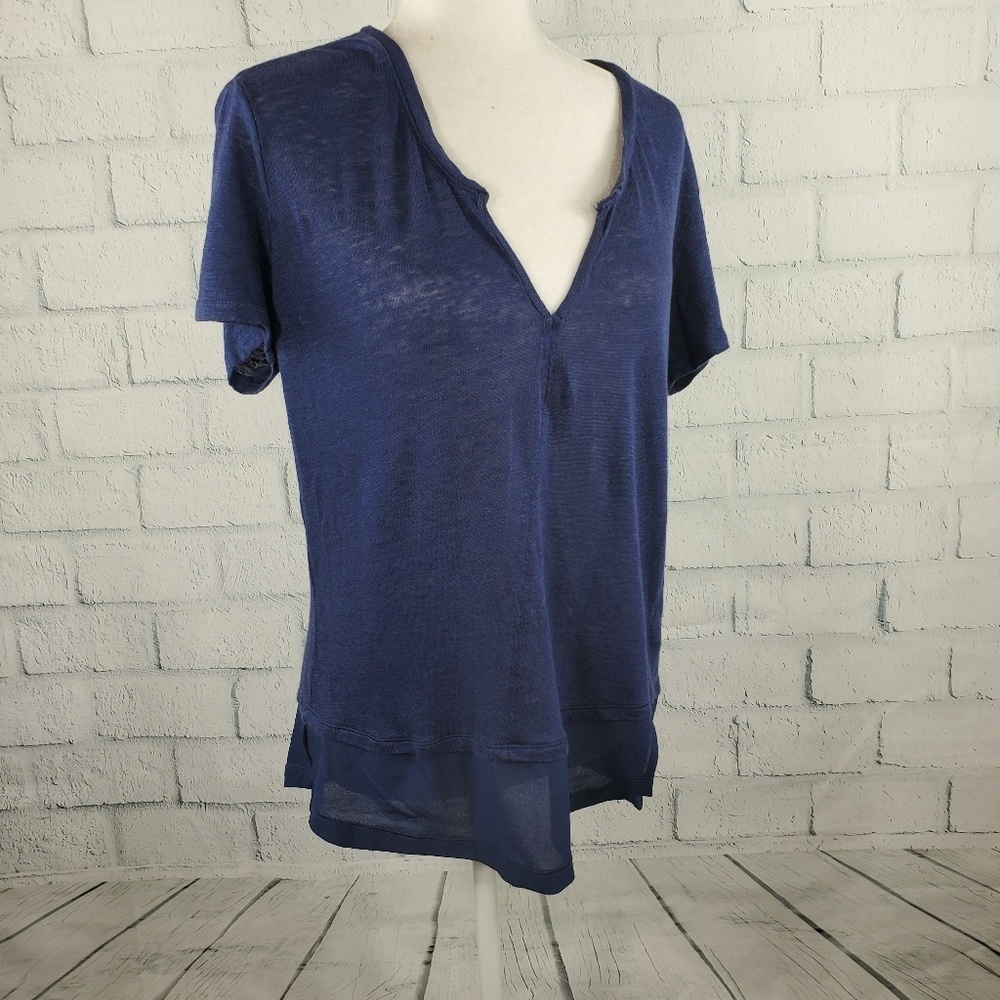 Sanctuary - dark blue deep V-neck top